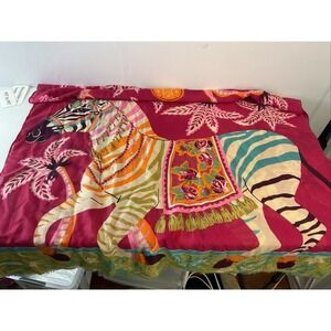 NEW Powder Scarf/Wrap Zebra carnival Colorful Designed In Scotland 40" x 70"